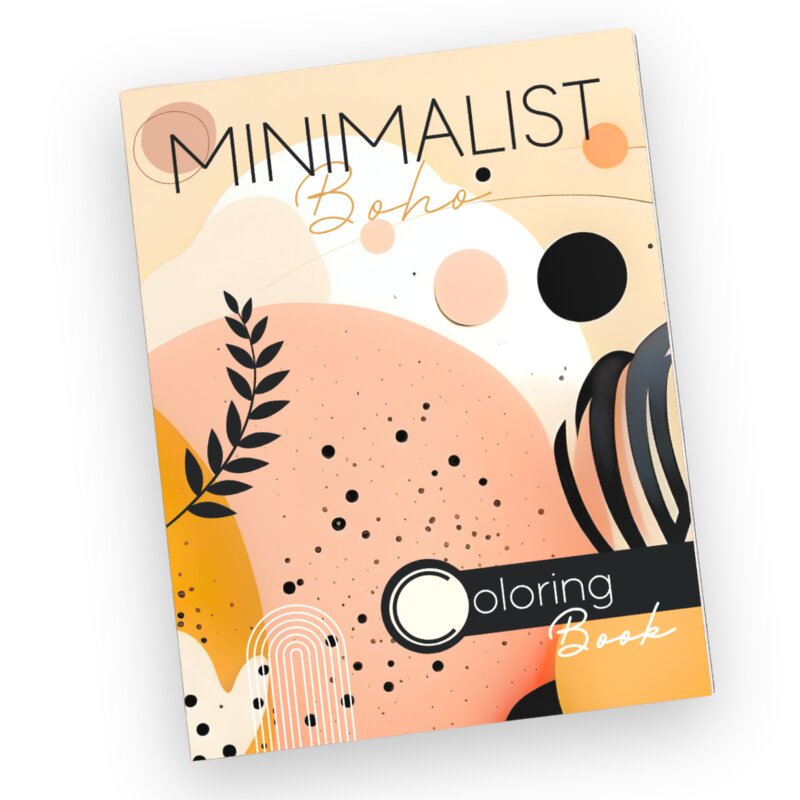 Minimalist Boho, Coloring Book cover