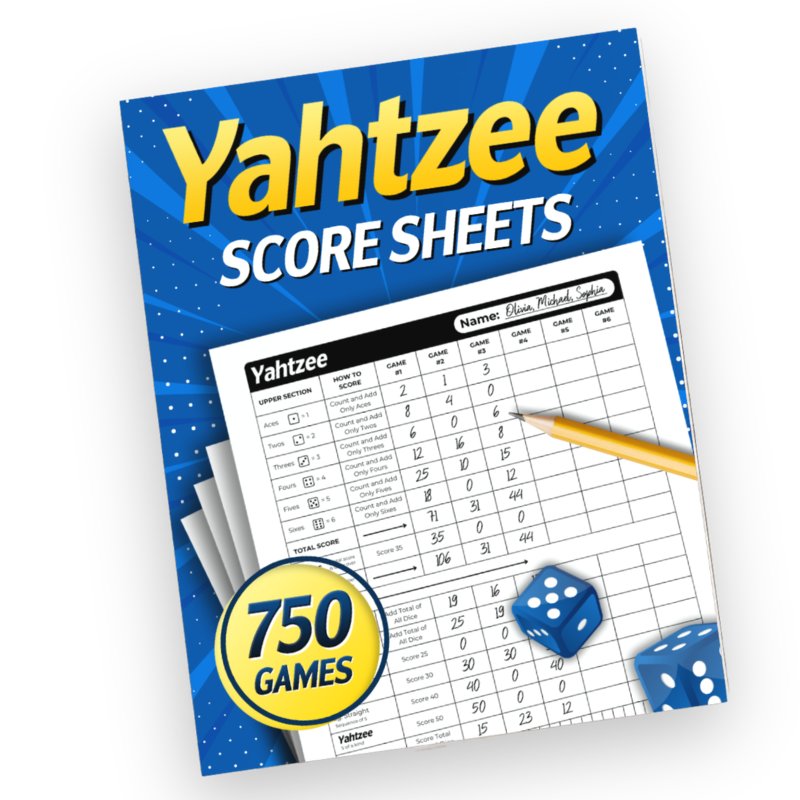 Yahtzee Score Sheets, Large Print, book cover
