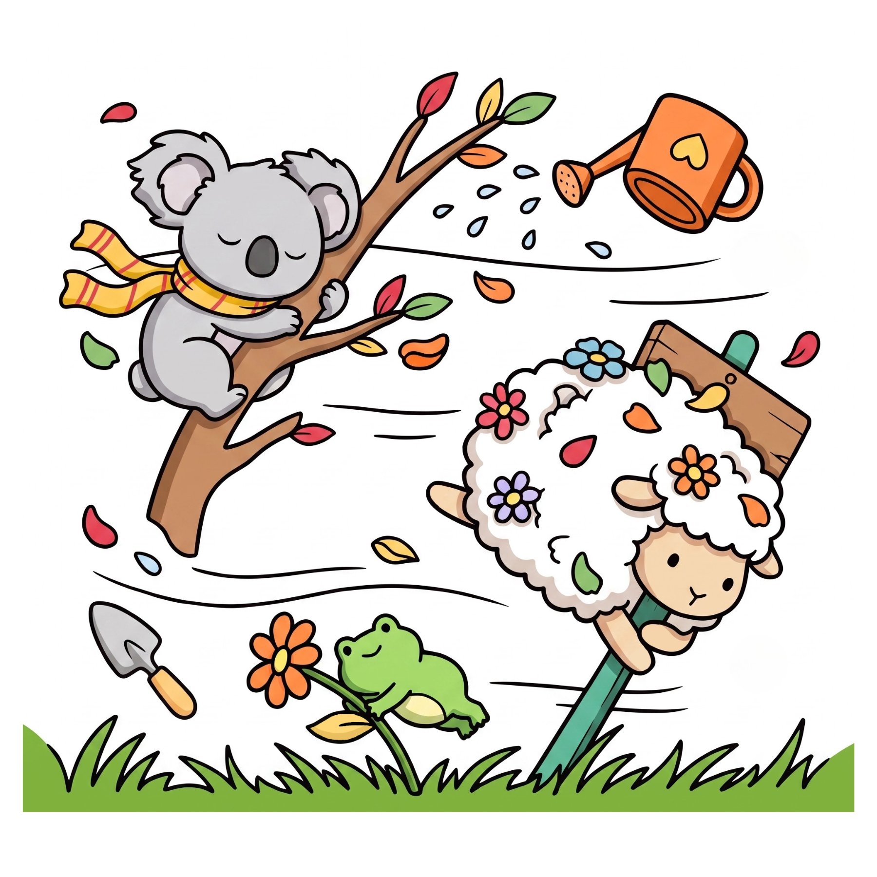 Silly Squad coloring page, colored in